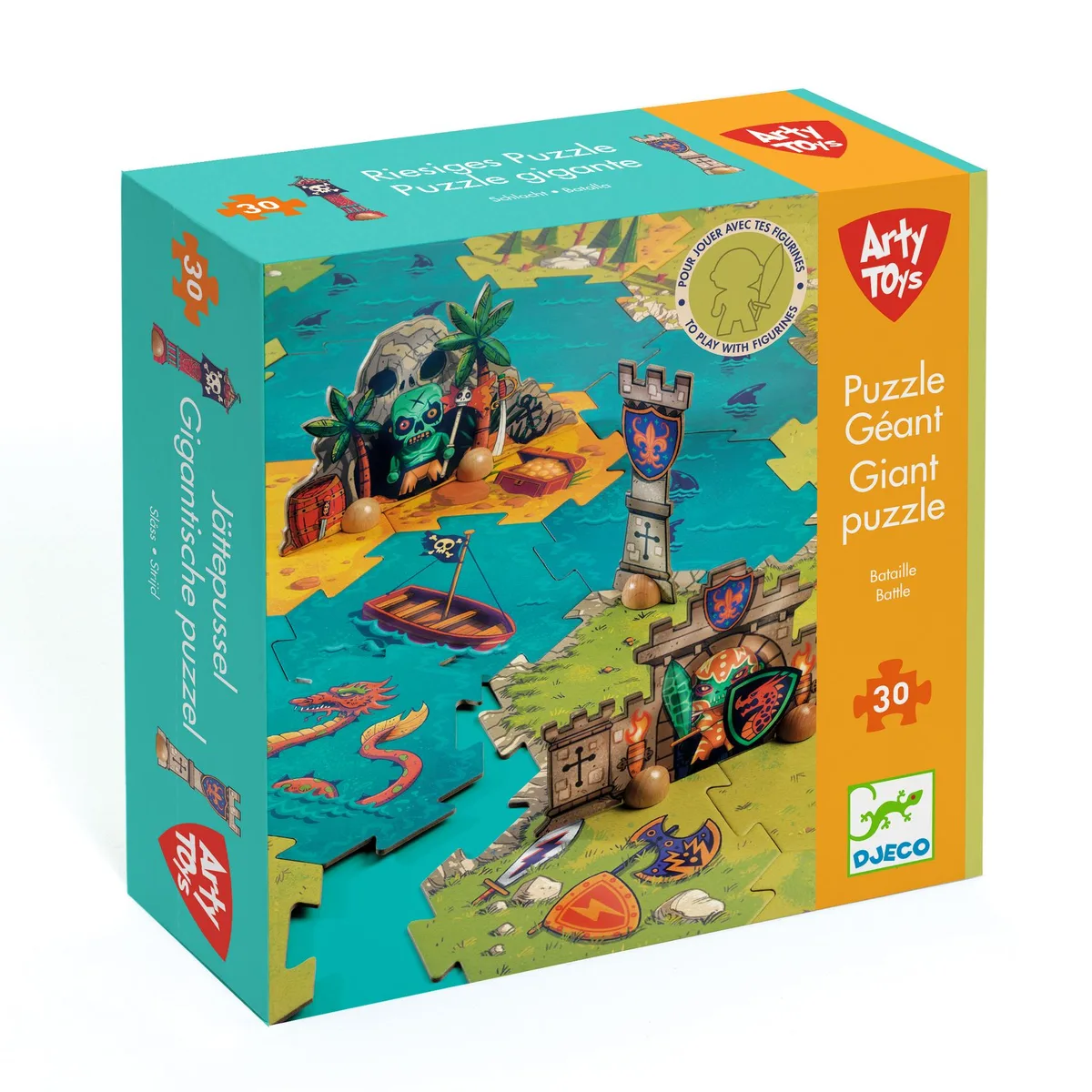 Arty Toys Óriás puzzle – Kalóz és lovag birodalom, 30 db-os